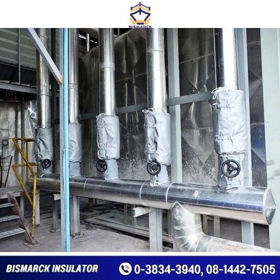 ติดตั้งงานฉนวนผ้าหมอน (Insulation Jacket) - รับเหมาหุ้มฉนวนกันความร้อน ความเย็น - บิสมาร์ค เมทัล