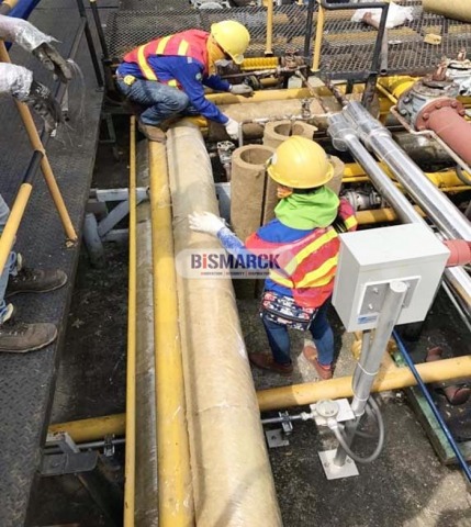 ติดตั้งฉนวนท่อไอน้ำ